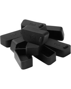 uxcell Silicone VGA Female Port Cover Anti Dust Cap, Port Plug Protector for D-Sub Serial 16mm x 9mm 10pcs Black