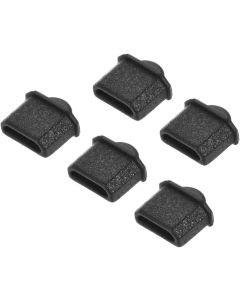 uxcell 5pcs Silicone Protectors Port Anti Dust Cap Cover Black