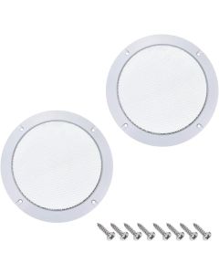 uxcell 2pcs 6.5" Mounting Hole Diagonal Distance Speaker Grill Mesh Decorative Circle Woofer Guard Protector Cover Accessories White