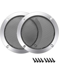 uxcell 2pcs 4" Speaker Grill Mesh Decorative Circle Woofer Guard Protector Cover Accessories Silver