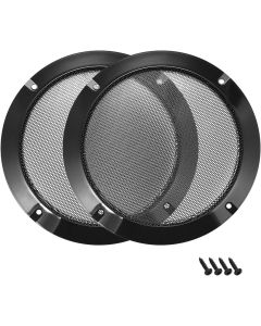 uxcell 2pcs Speaker Grill Mesh Decorative Circle Woofer Guard Protector Cover Accessories Black 6.5" Mounting Hole Distance